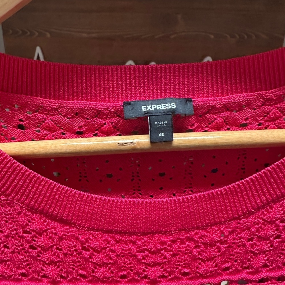 Express Pink Sleeveless Crochet Top - Picture 3 of 4